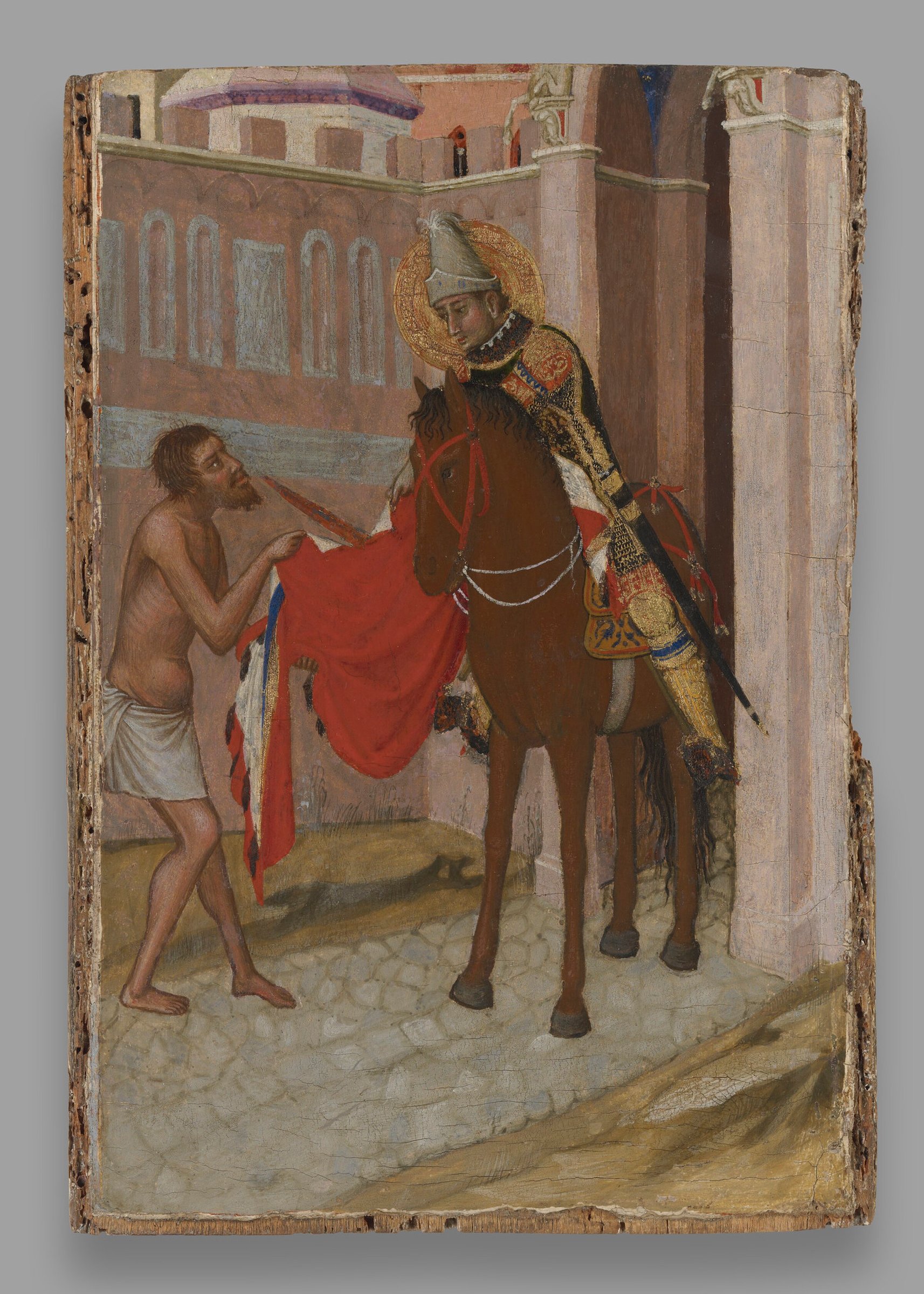 Saint Martin of Tours Dividing His Cloak with a Beggar — 1340