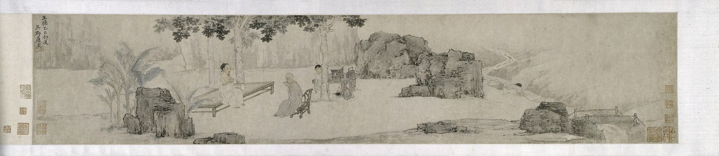 Tea Drinking Under the Wutong Tree by Tang Yin