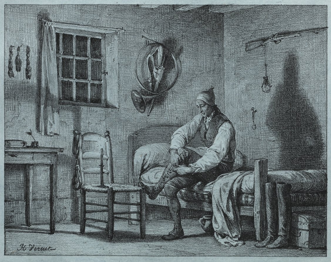 The Man-Servant of Limier Rising from Bed by Horace Vernet