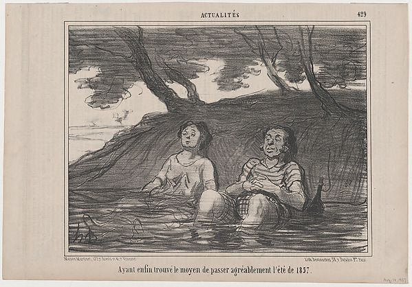 Ayant enfin trouvé..., from Actualités, published in Le Charivari, August 14, 1857
