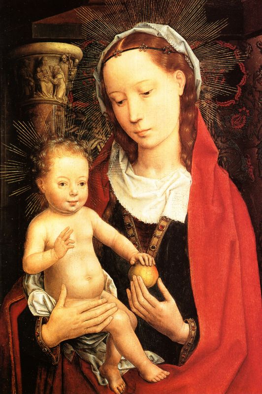 Virgin and Child at half-length