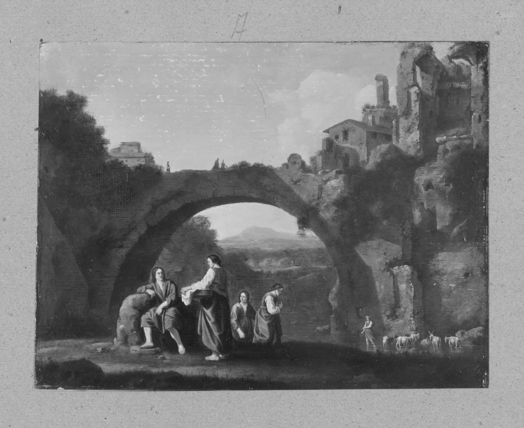 Rocky Landscape with Figures by Augustin Pajou