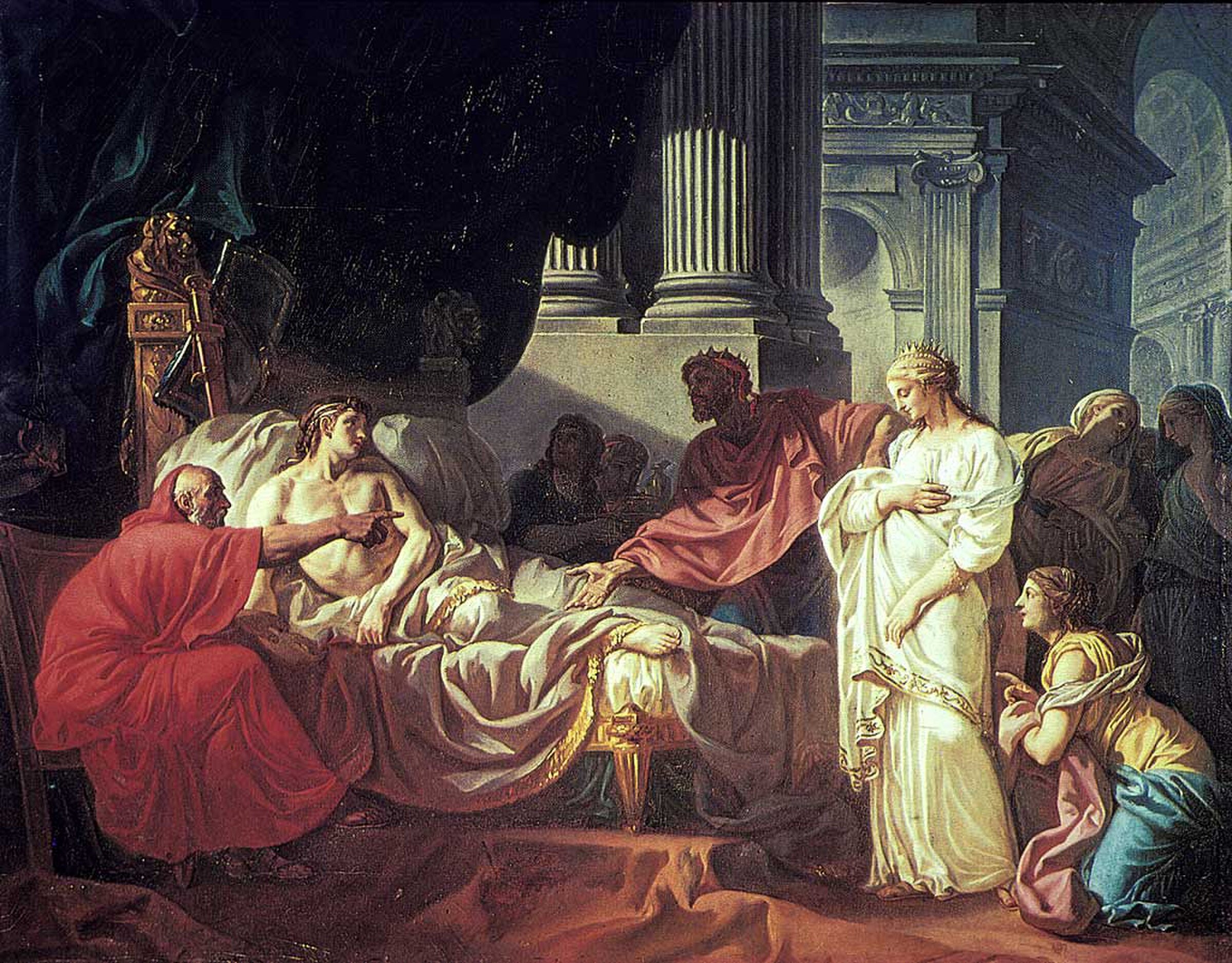 Erasistratus Discovering the Cause of Antiochus' Disease — Jacques-Louis David