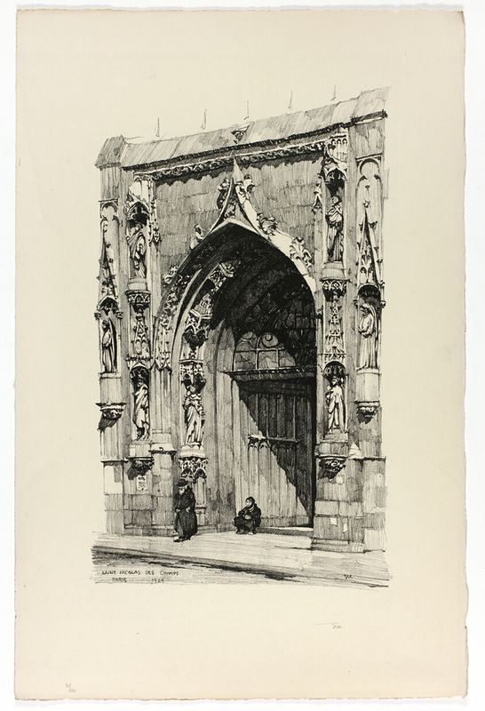 St. Nicolas de Champs, from Vingt Lithographies du Vieux Paris