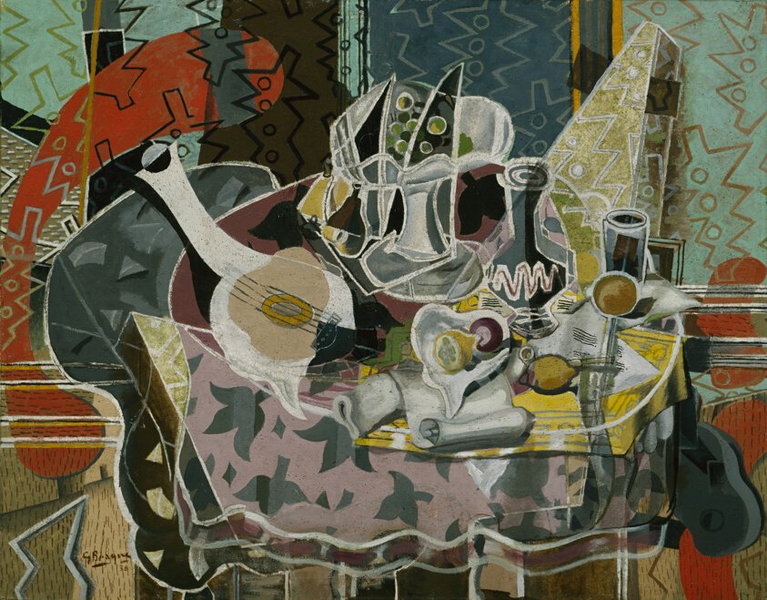 Still Life with Fruits and Stringed Instrument by Georges Braque