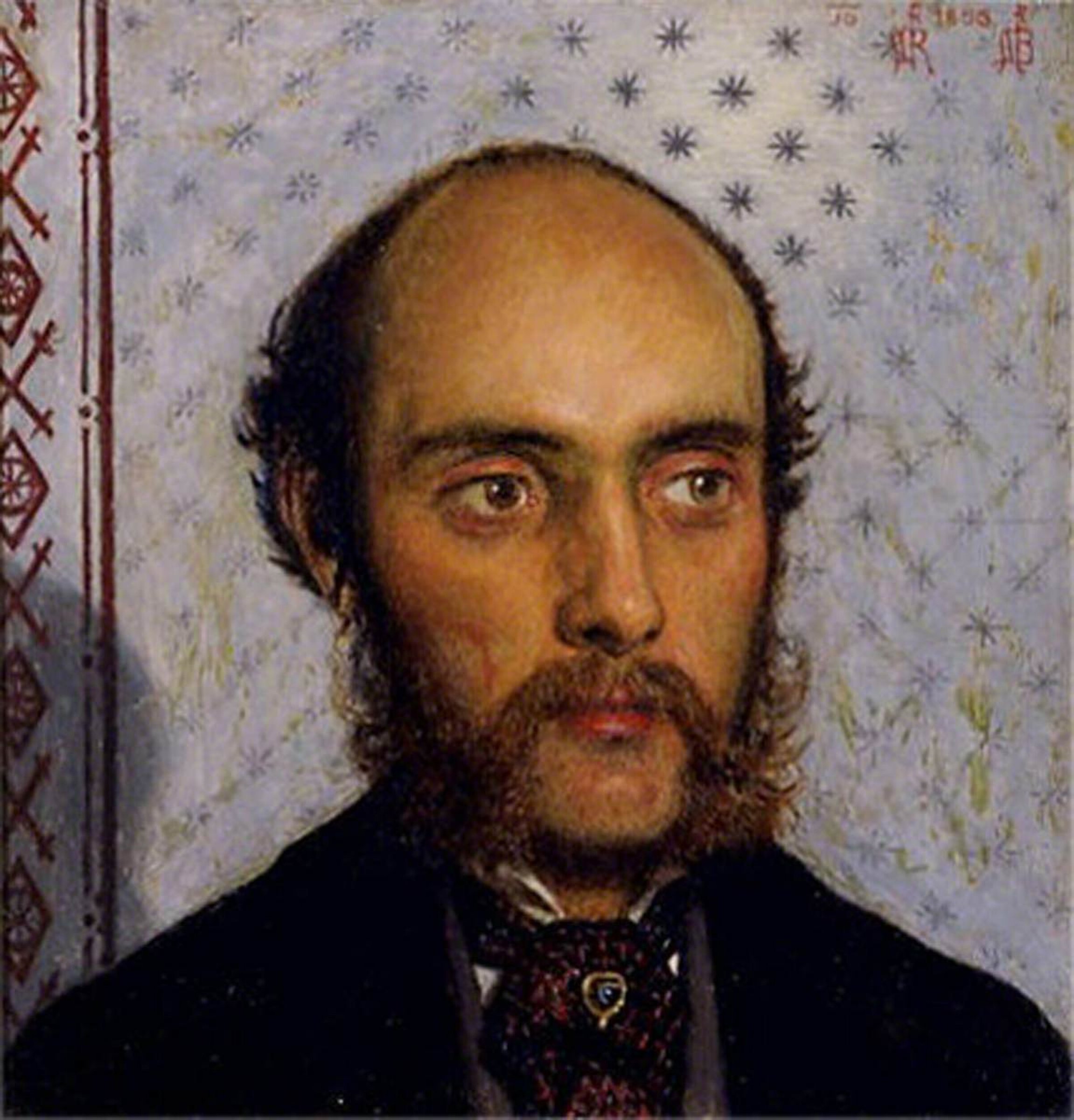 William Michael Rossetti (1829-1919) by Lamplight — 1856