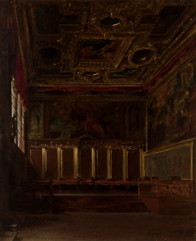 The Hall of Ambassadors in the Doge's Palace in Venice
