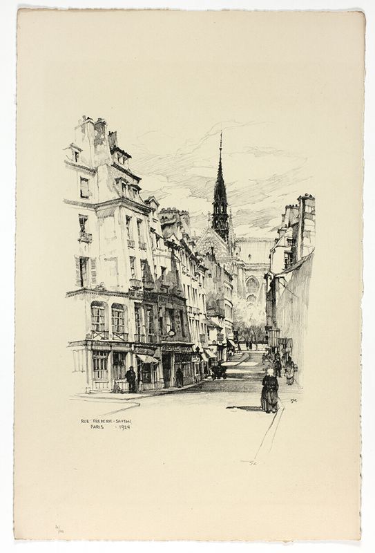 Rue Frédéric-Sauton, from Vingt Lithographies du Vieux Paris