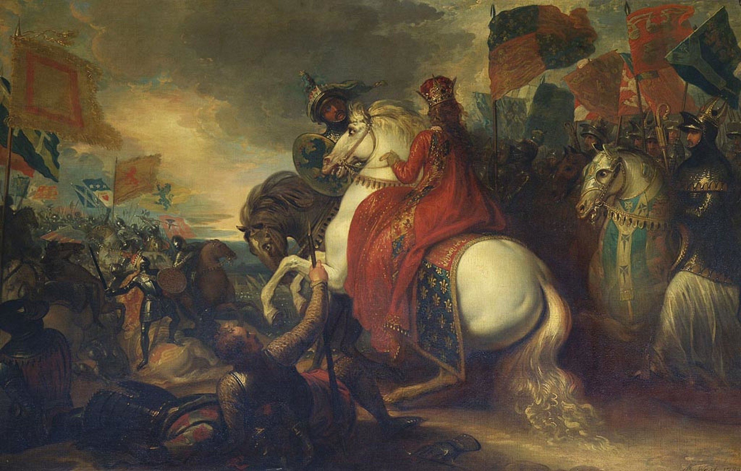 Queen Philippa at the Battle of Neville's Cross by William Edward West