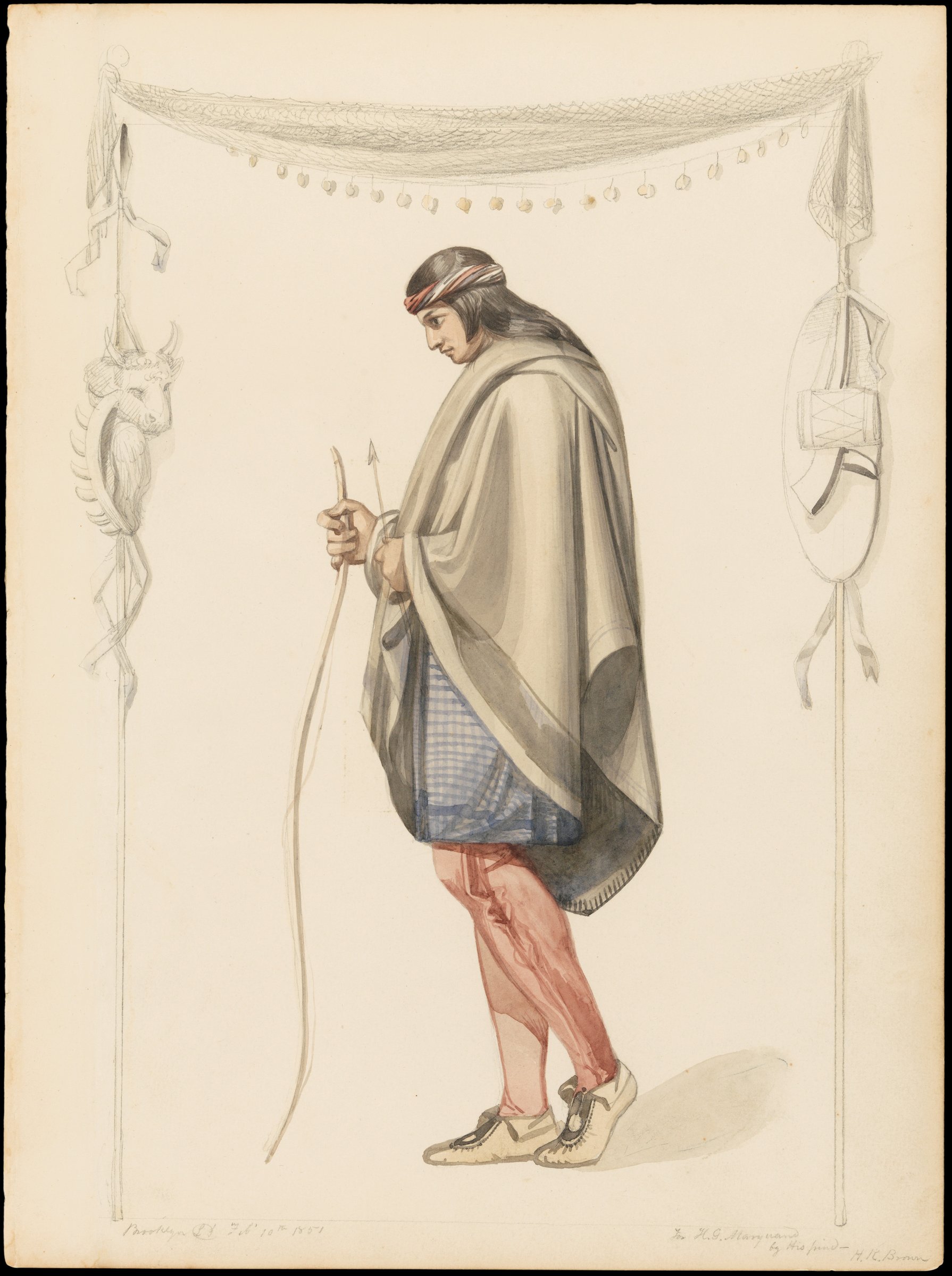 Indian Figure in Profile by William Henry Brown