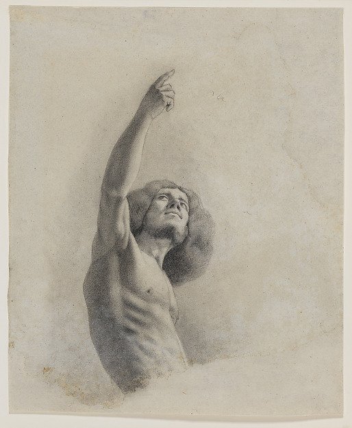 Self-Portrait with Upraised Arm by Gustave Courbet